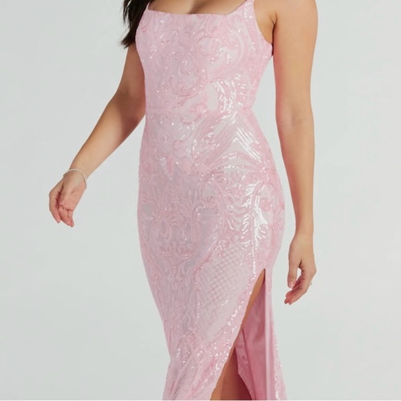 Pink, Medium, Windsor Bethany Formal Sequin Slit Long Dress. Brand New!! - Picture 2 of 7